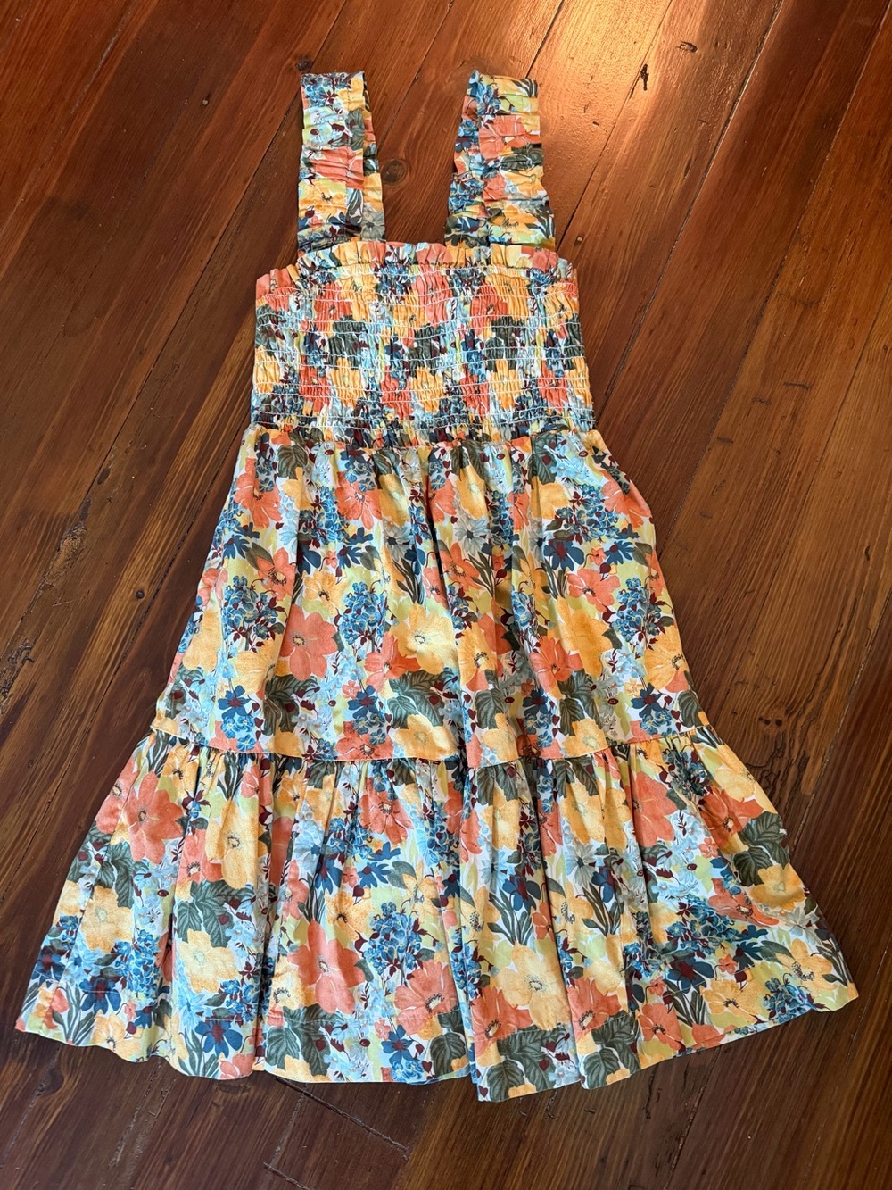 Floral Tiered Smocked-Waist Dress